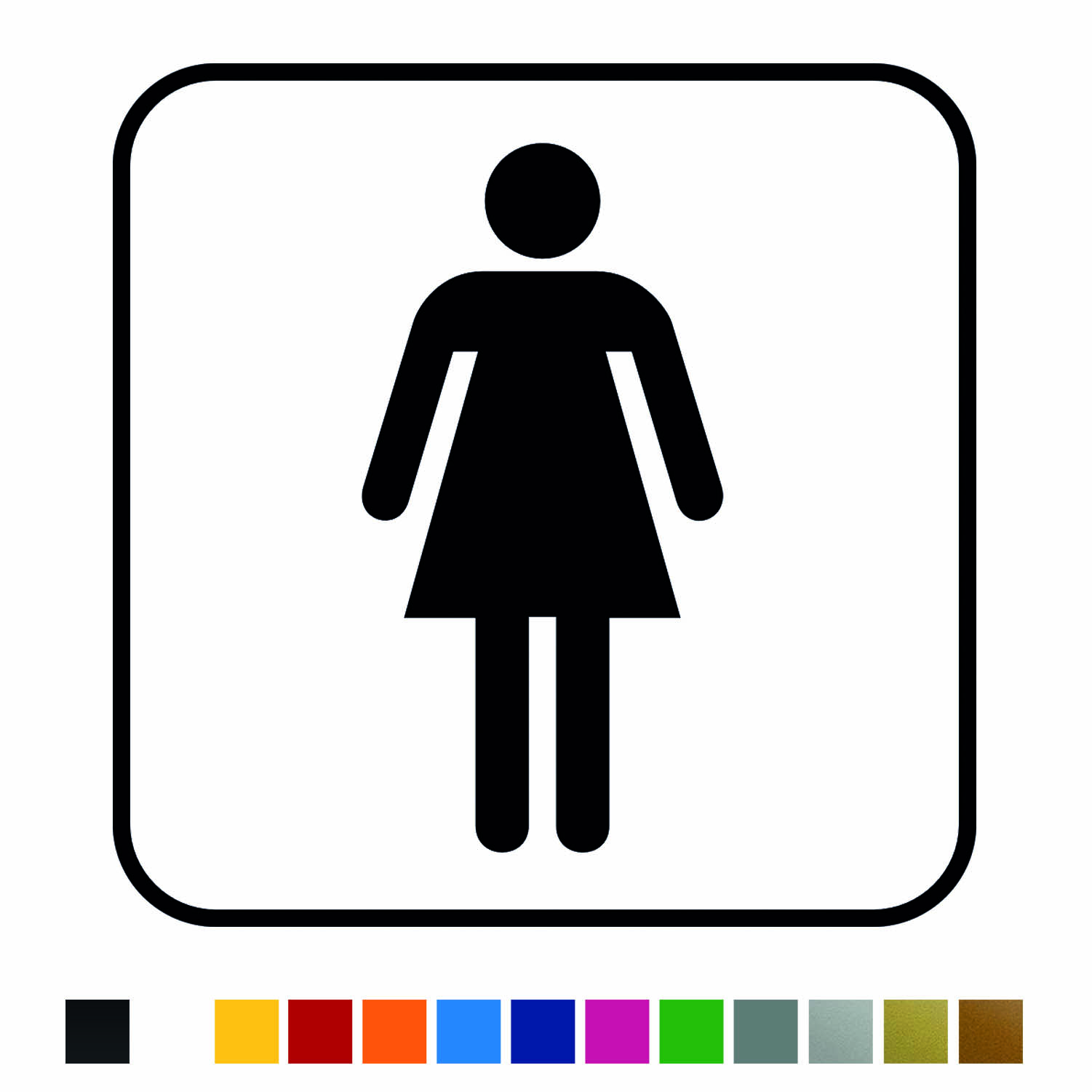 Aufkleber Türaufkleber WC Bad - Woman Classic Ladies Damen Frau Toilettentür Fun Sticker Wunschfarbe