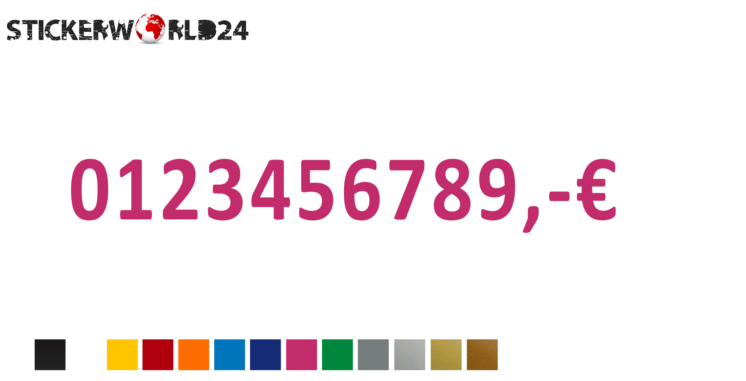 Aufkleber Klebezahlen mit Euro 10 Stk.