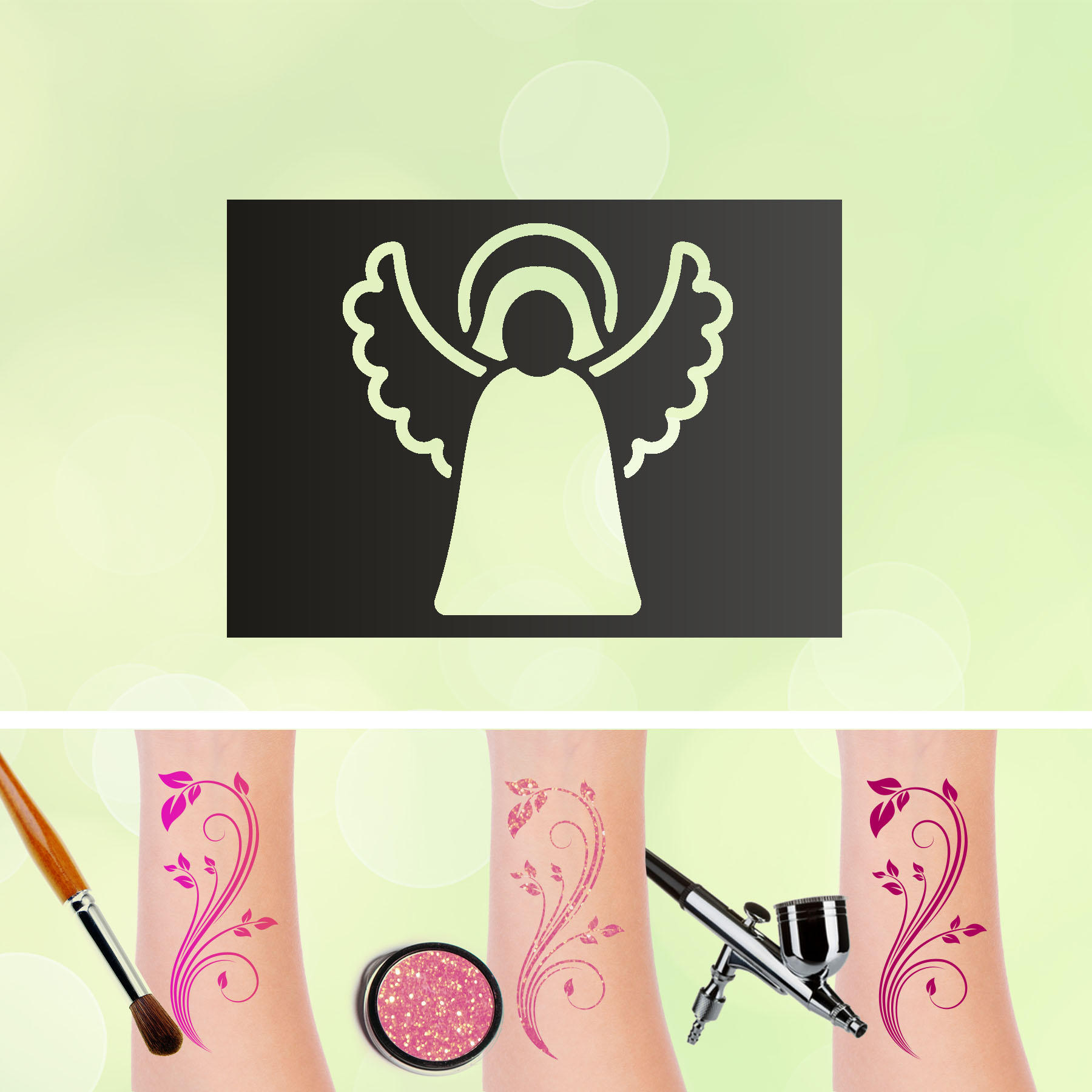 Tattoo Schablonen Engel Selbstklebend Kinder Schminken Airbrush