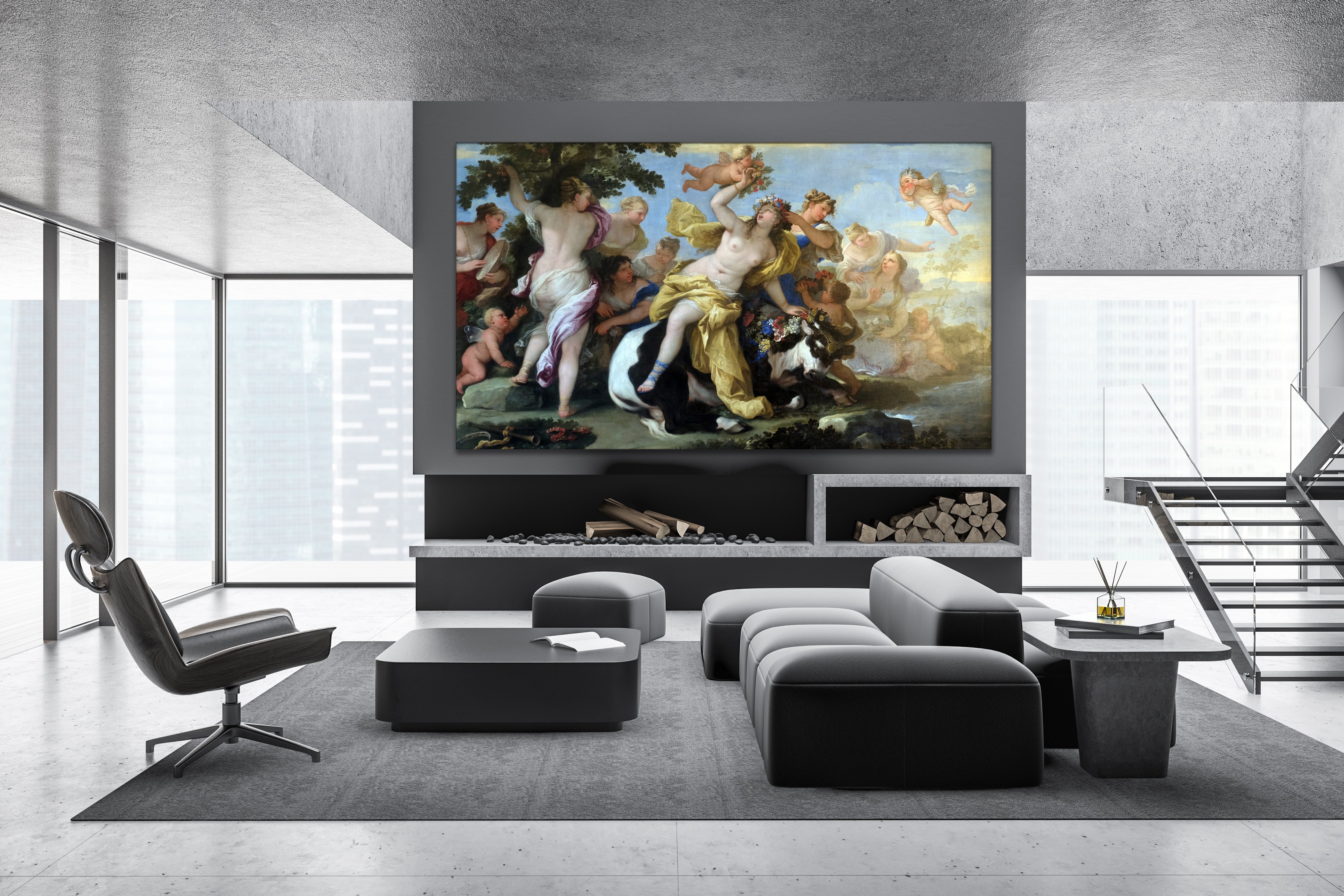 Wandbild Querformat Titel: Gemälde antik Bella Italien - Bild Wanddeko Alu Dibond Leinwand Acrylglas Holzbalken Butlerfinish Poster Kopie