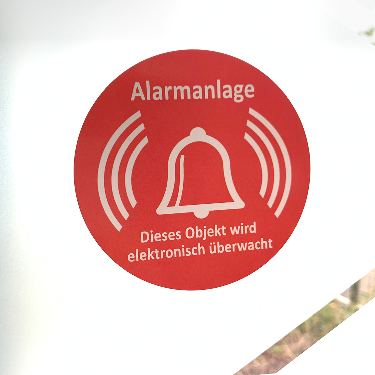 Türaufkleber / Fensteraufkleber - Alarmanlage rund rot