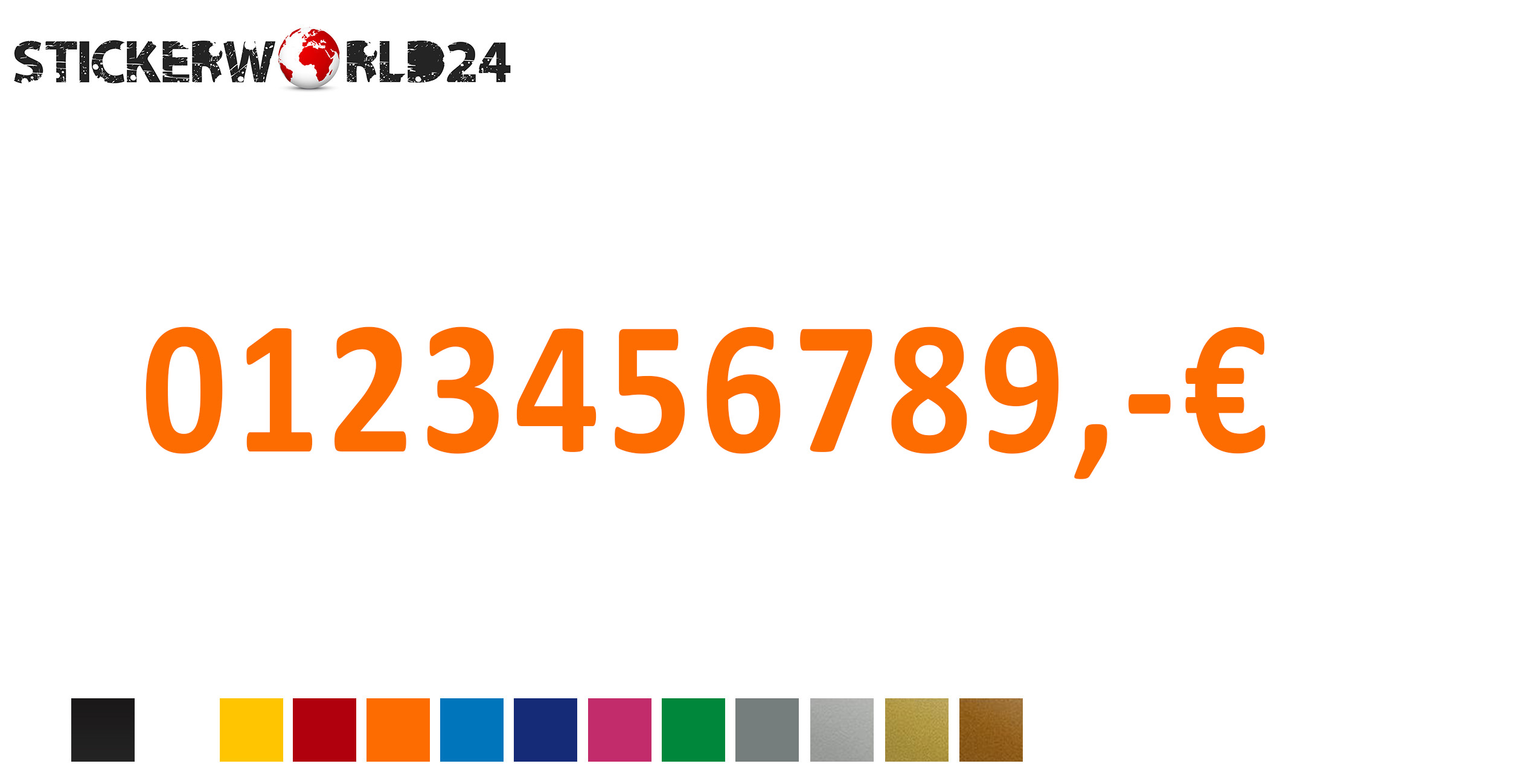 Aufkleber Klebezahlen mit Euro 10 Stk.