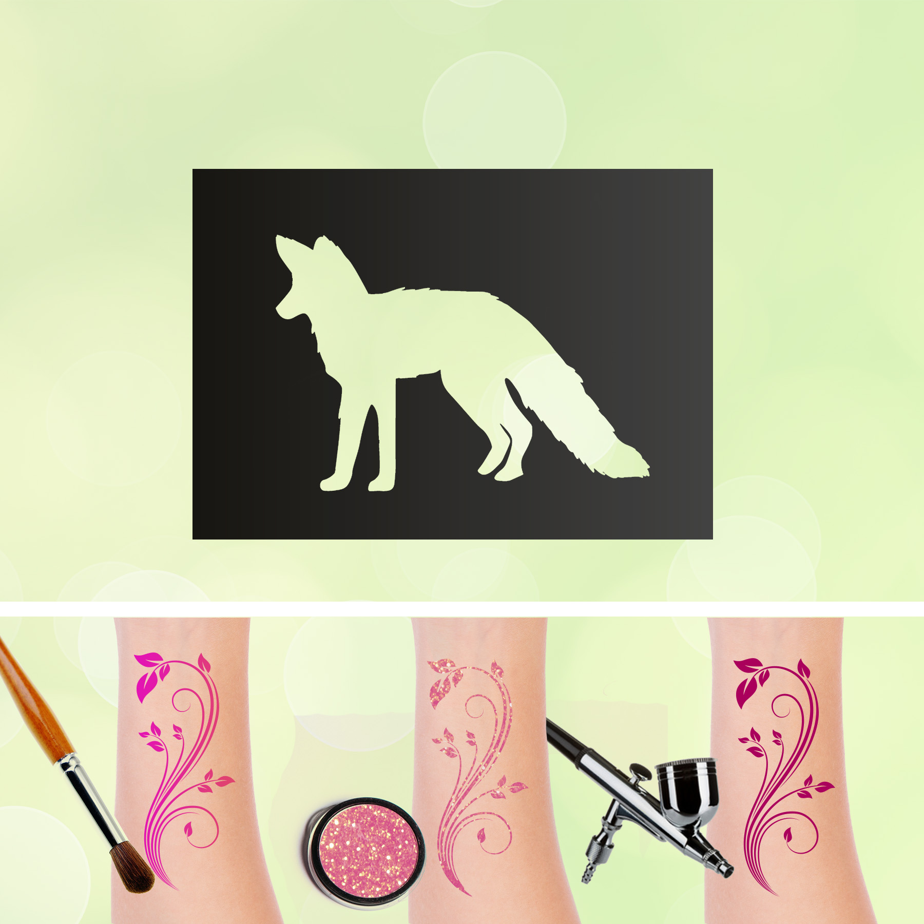 Tattoo Schablonen Fuchs Selbstklebend Kinderschminken Airbrush