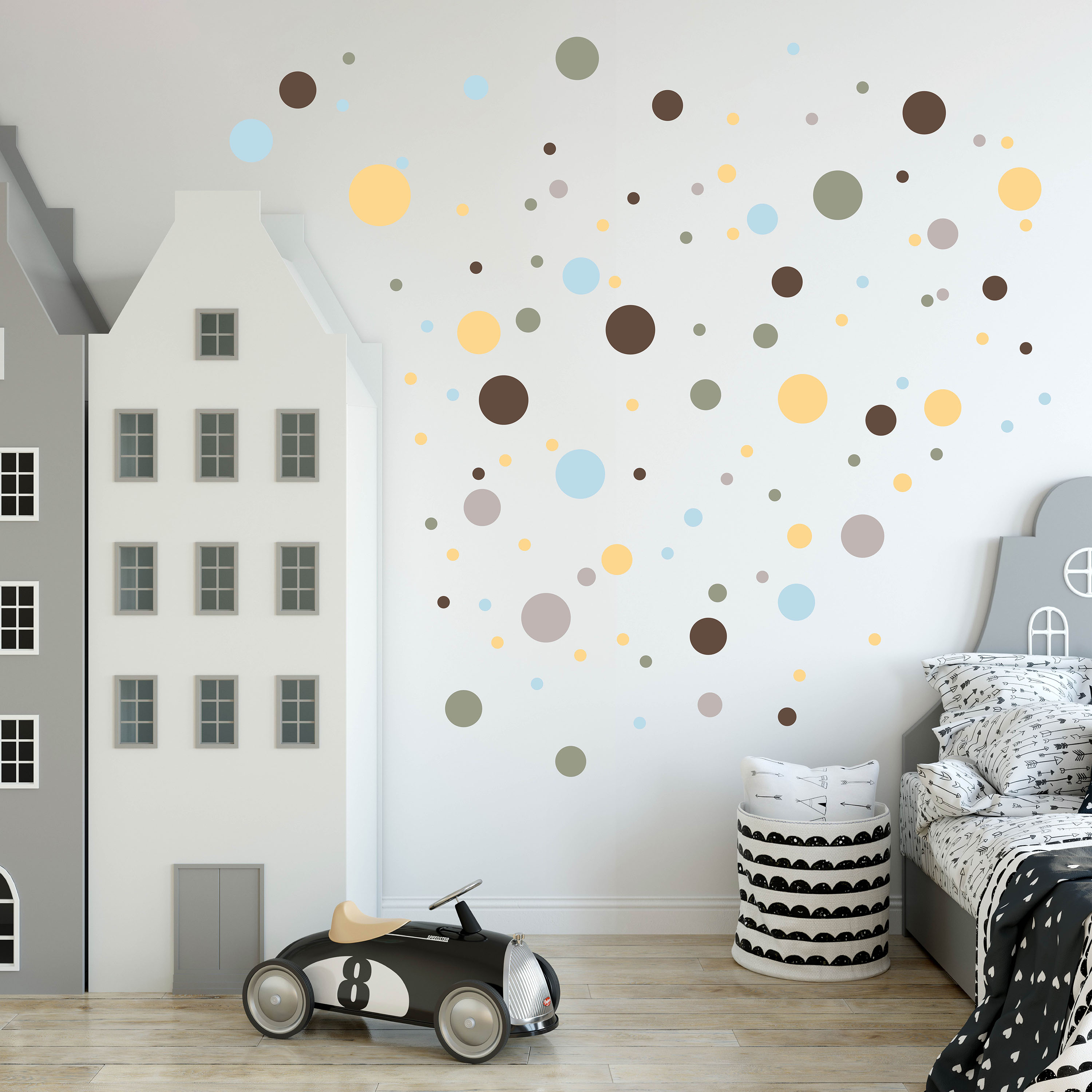 Wandtattoo Deko Wohnzimmer Punkte / Sterne / Wanddeko kinderzimmer Mädchen Wandaufkleber Babyzimmer selbstklebende Sticker Set Dekoration 