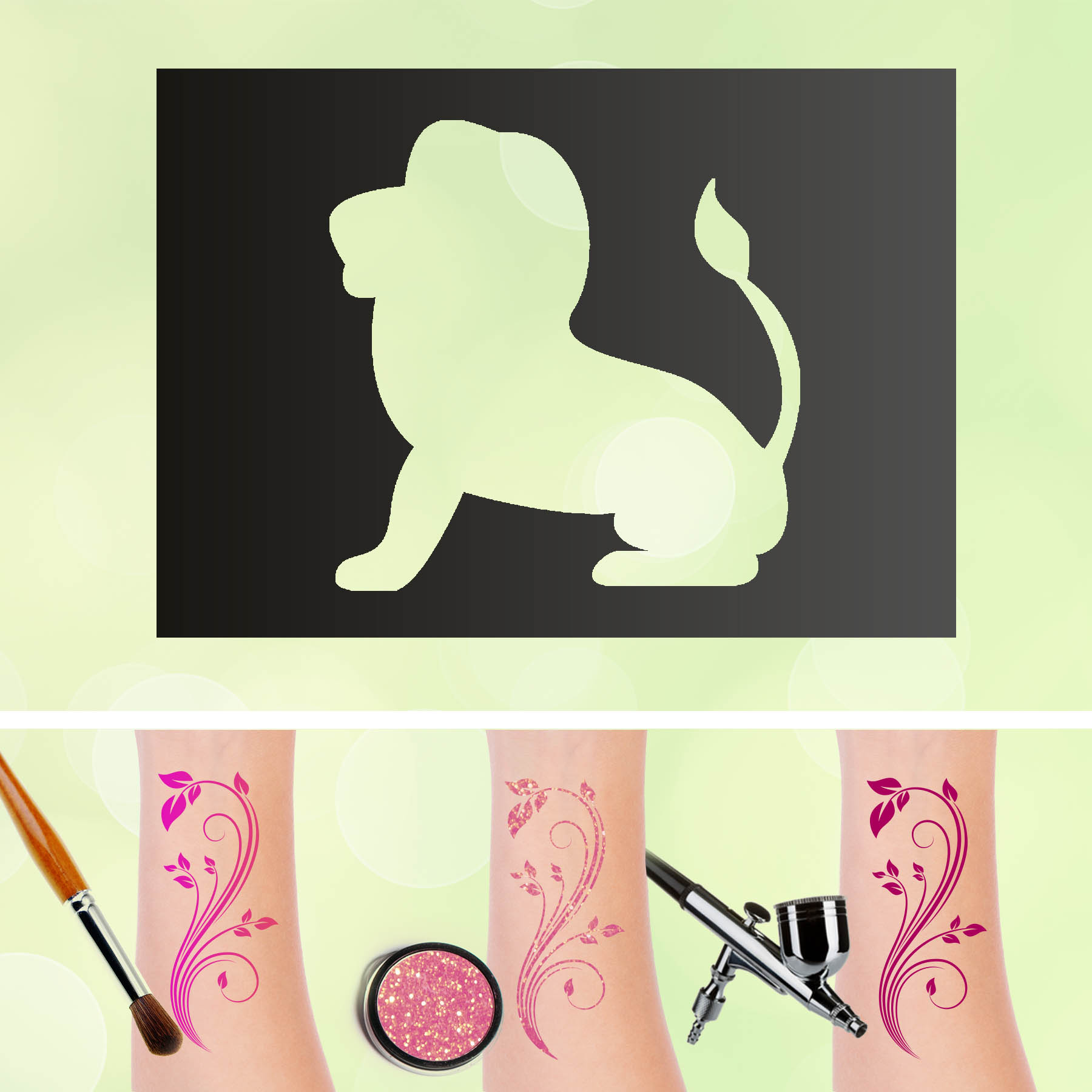 Tattoo Schablonen Löwe Sternzeichen Selbstklebend Kinderschminken Airbrush
