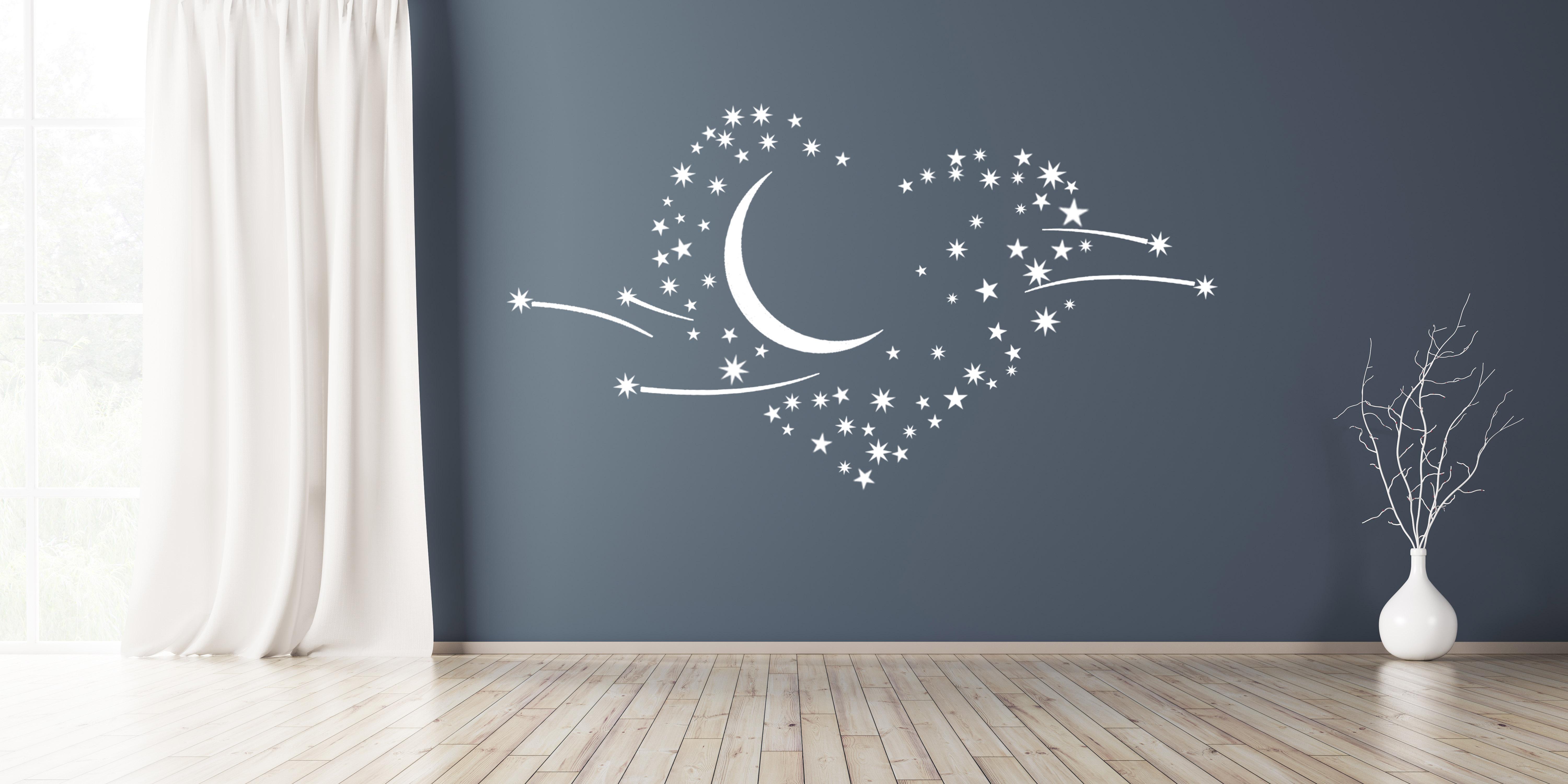 Wandtattoo Aufkleber HERZ aus STERNEN selbstklebend Deko Wohnzimmer Schlafzimmer