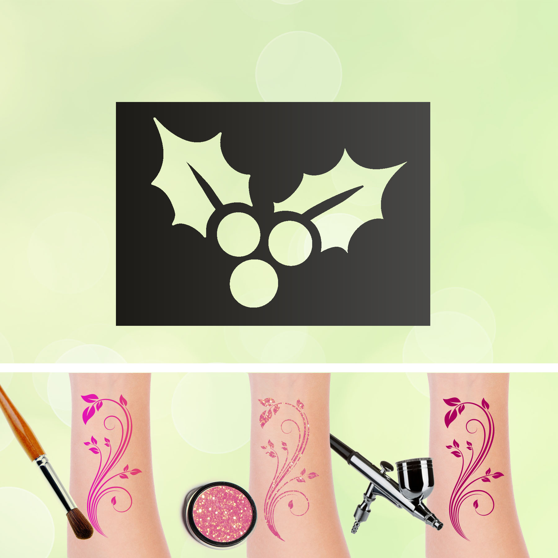 Tattoo Schablonen Lorbeerblatt Selbstklebend Kinder Schminken Airbrush