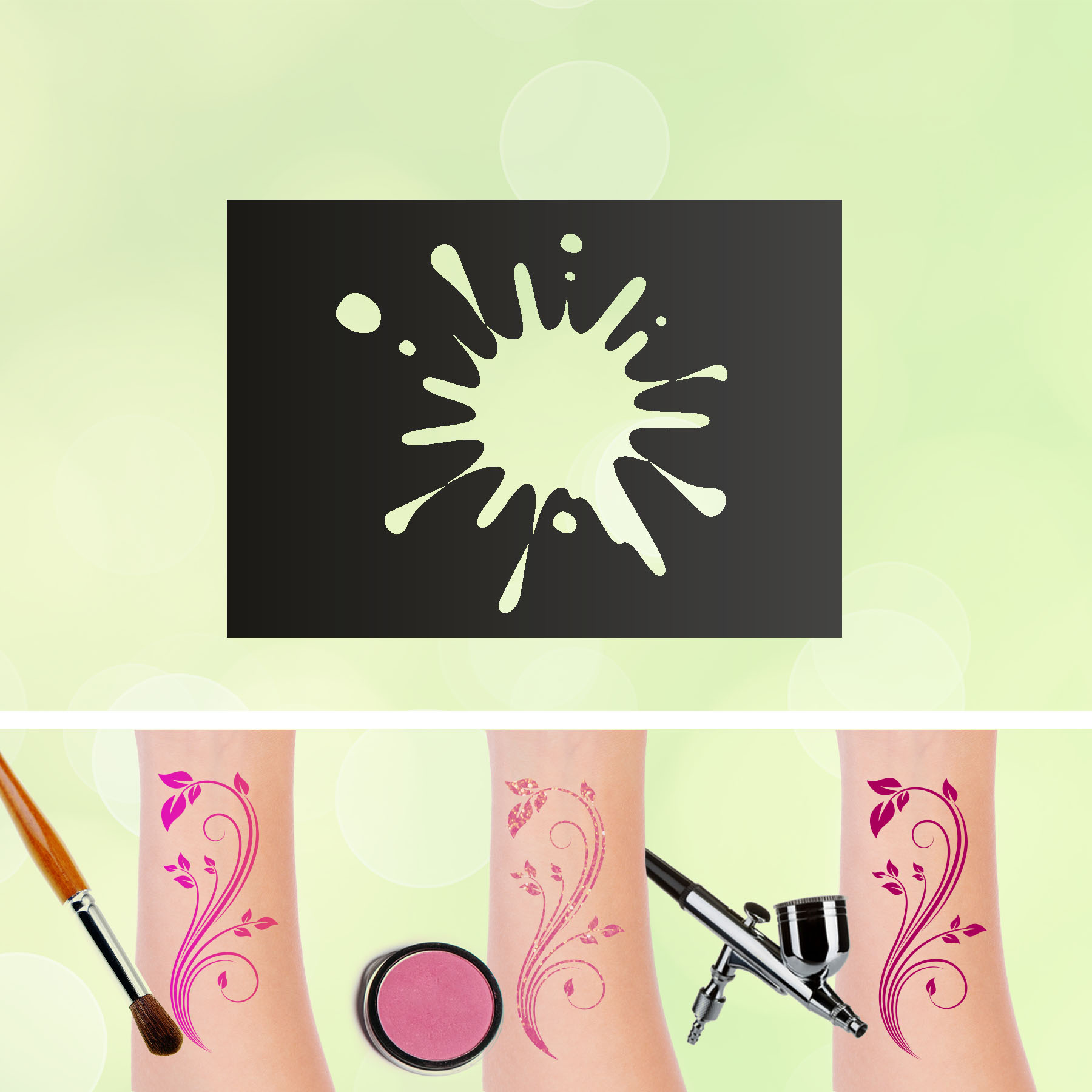 Tattoo Schablonen Klecks Selbstklebend Kinderschminken Airbrush